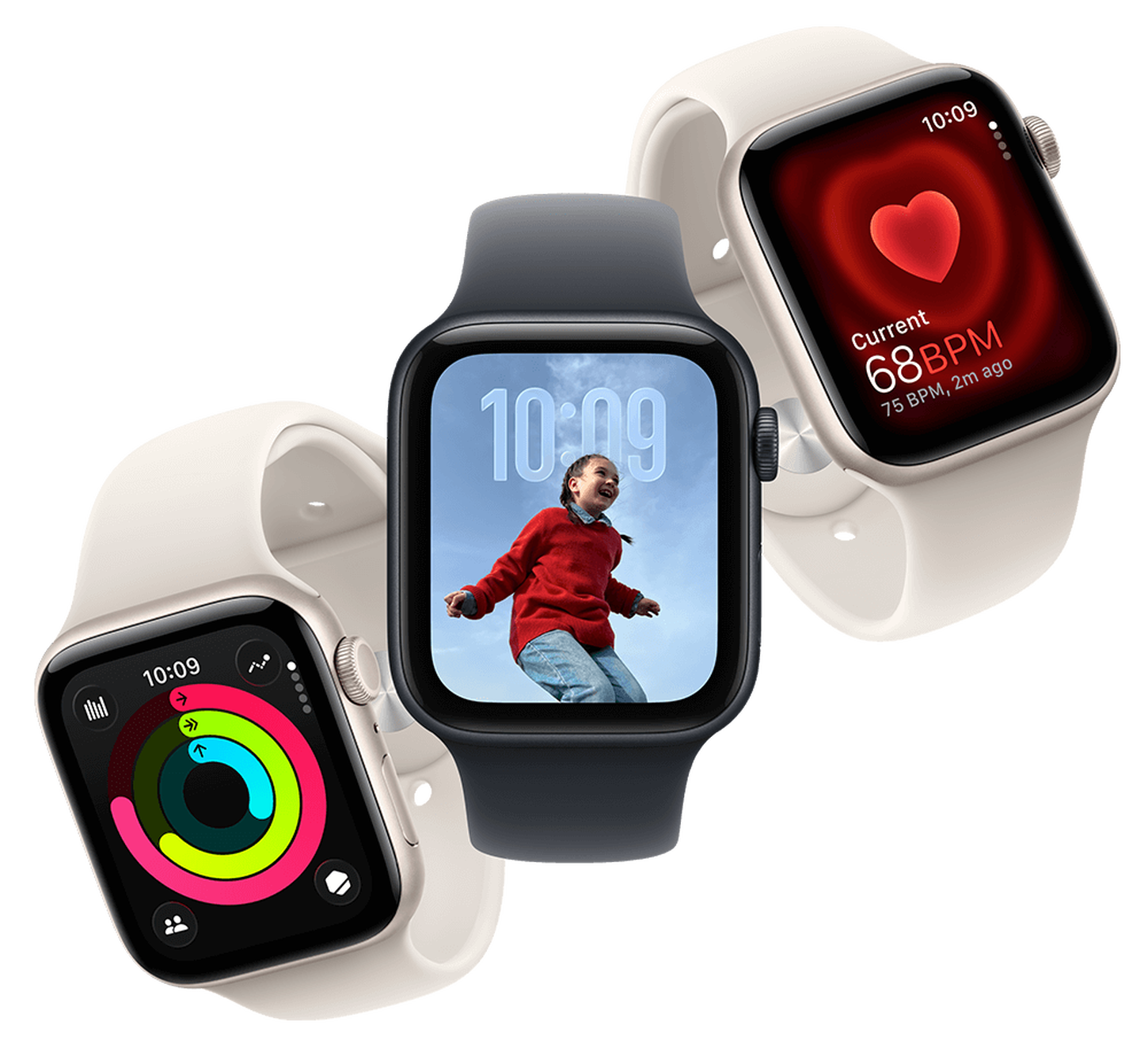 Collection of Apple Watches in variety of colors