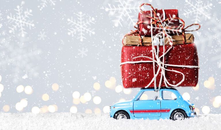 Red car pulled up to NFM warehouse for Order Pickup