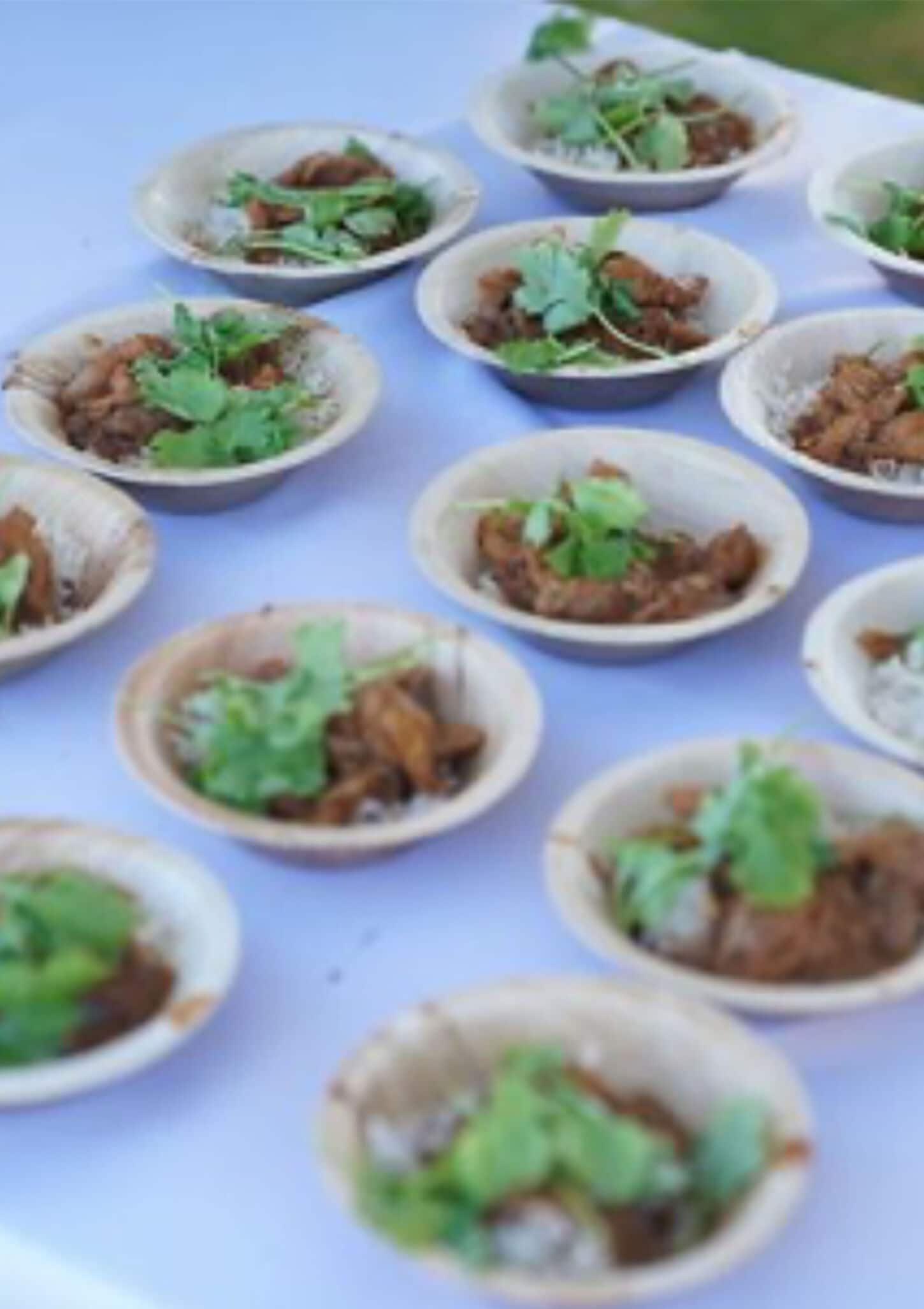 Chefs in the Park event with various samples