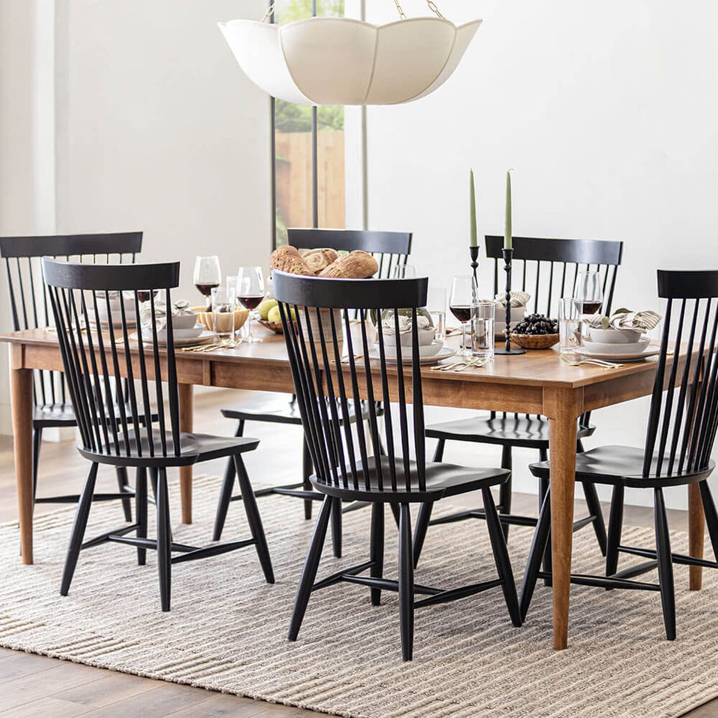 Canadel Core 7-Piece Rectangular Dining Set in Oak Washed and Black