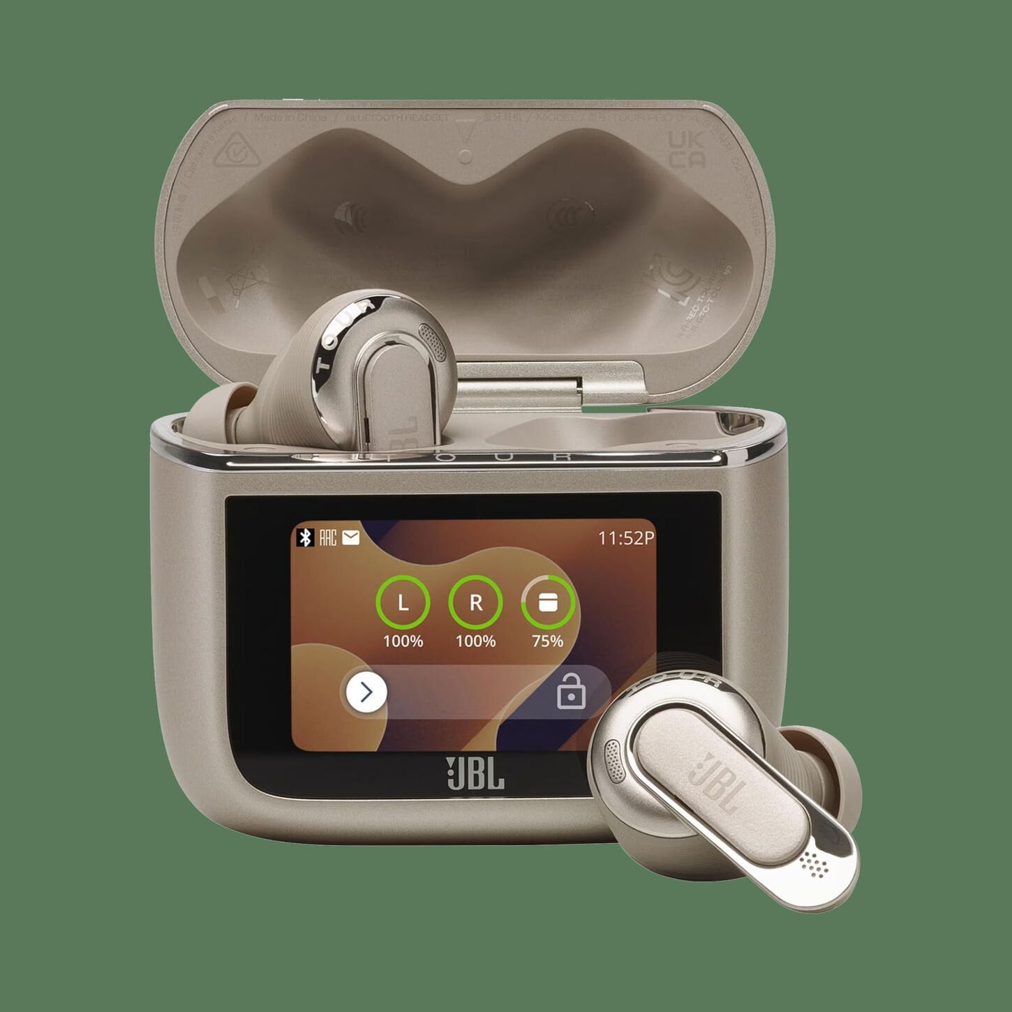 JBL Tour Pro 3 True Wireless Noise Cancelling Earbuds with Smart Charging Case in Latte