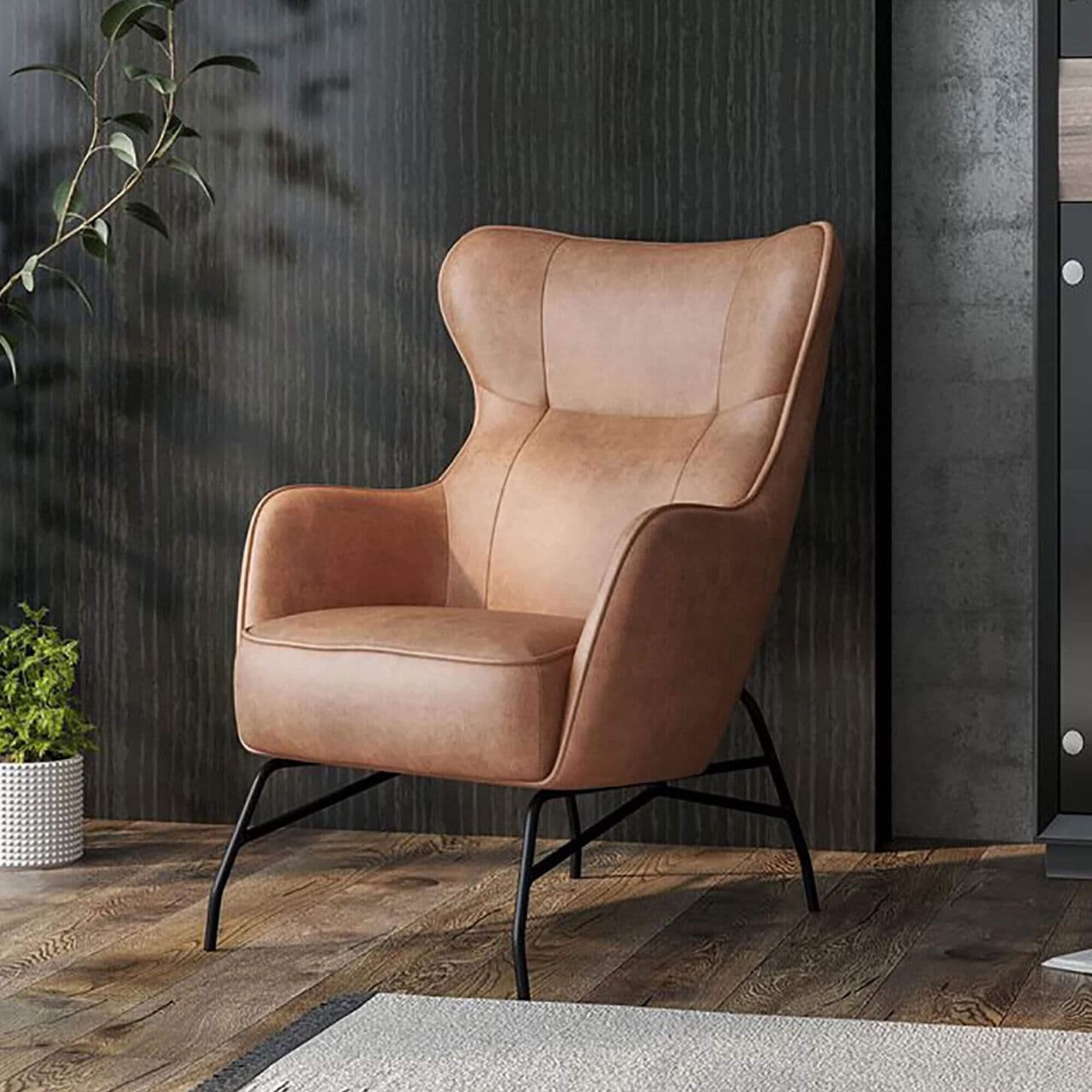 Golden Wave Furniture Franky Accent Chair in Saddle