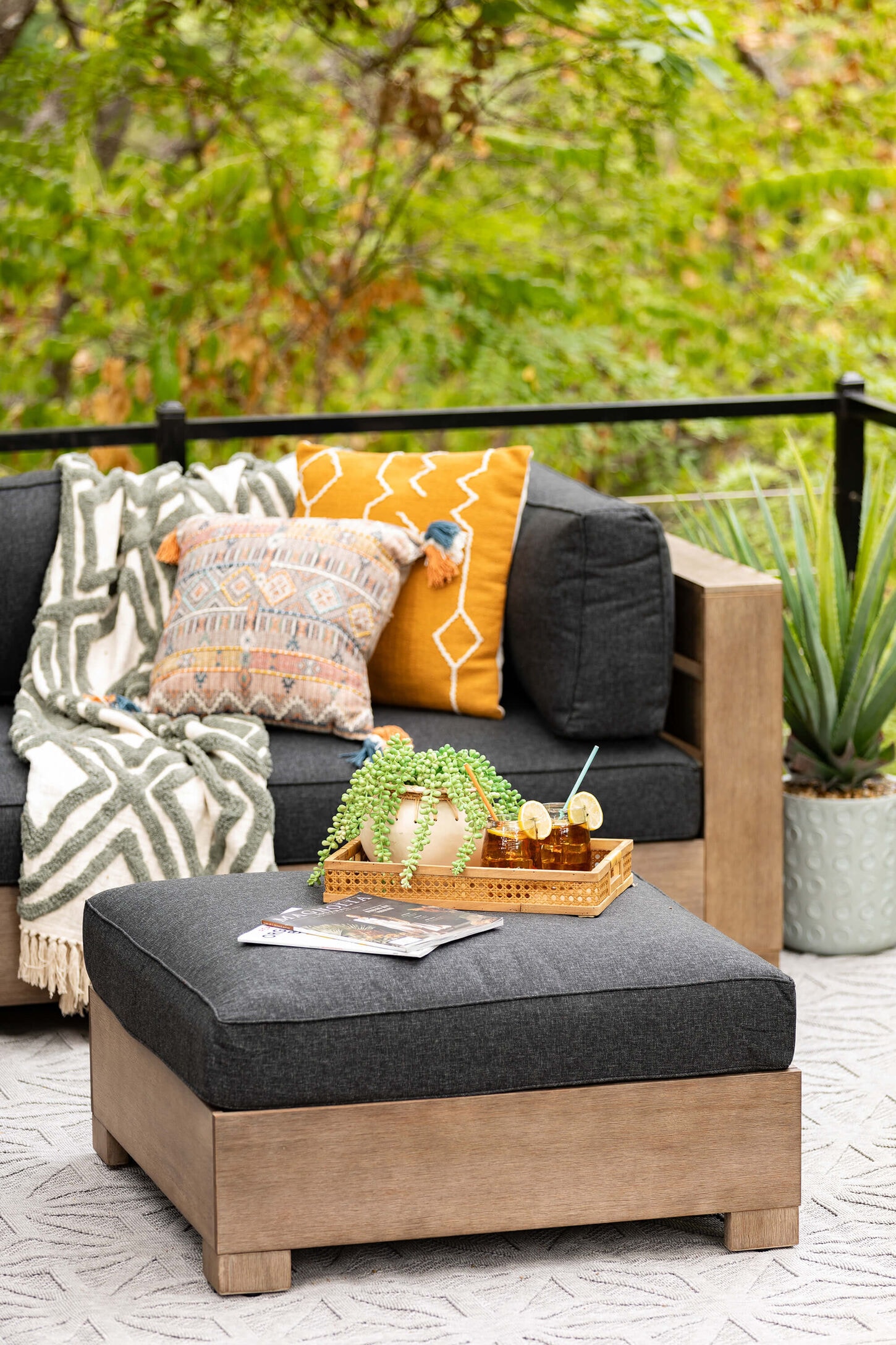 Patio pillows displayed outdoor 