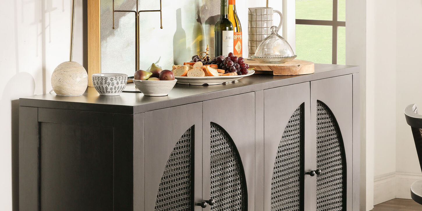 buffet table for storing dining ware