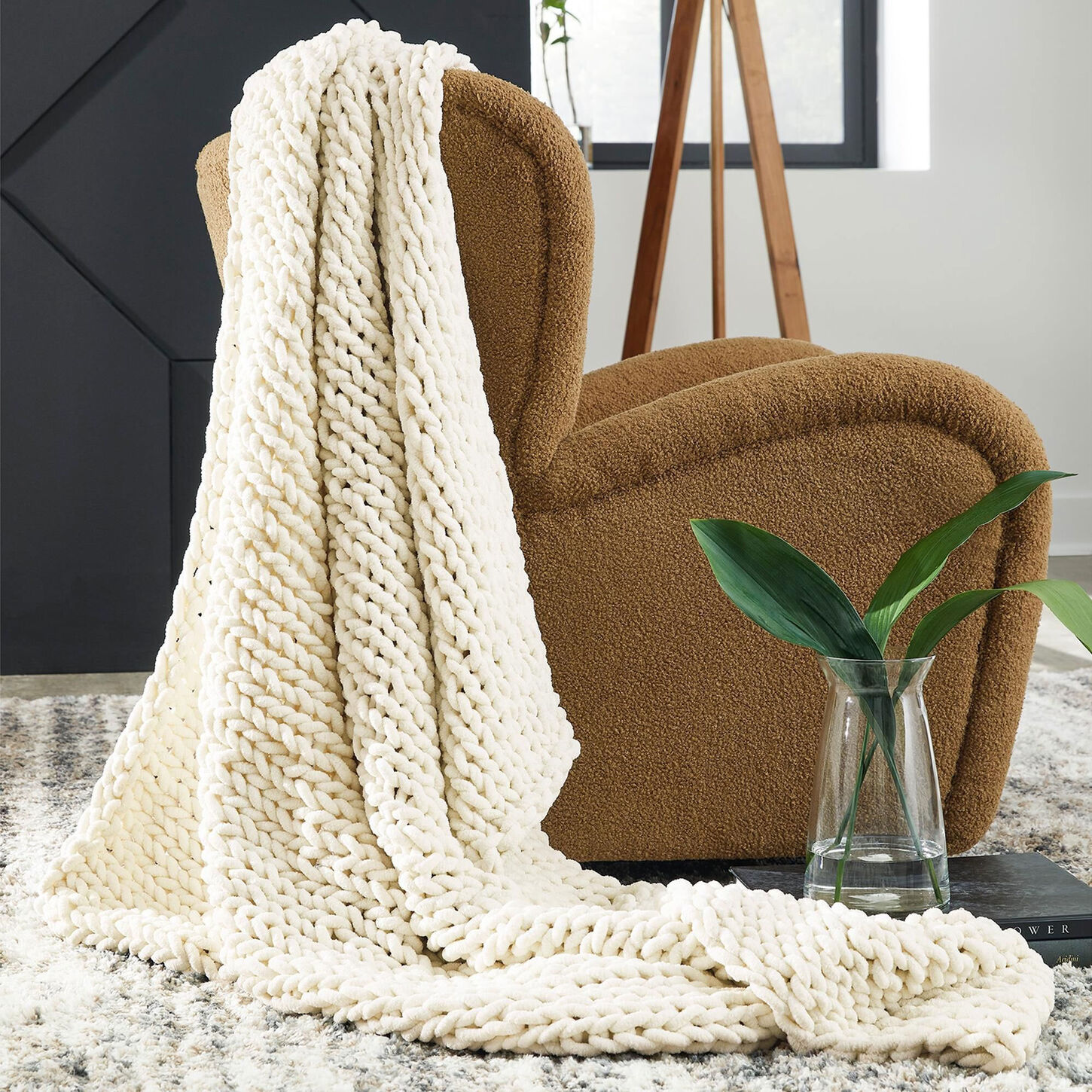 Ashley Chaddon 51" x 62" Throw in Ivory