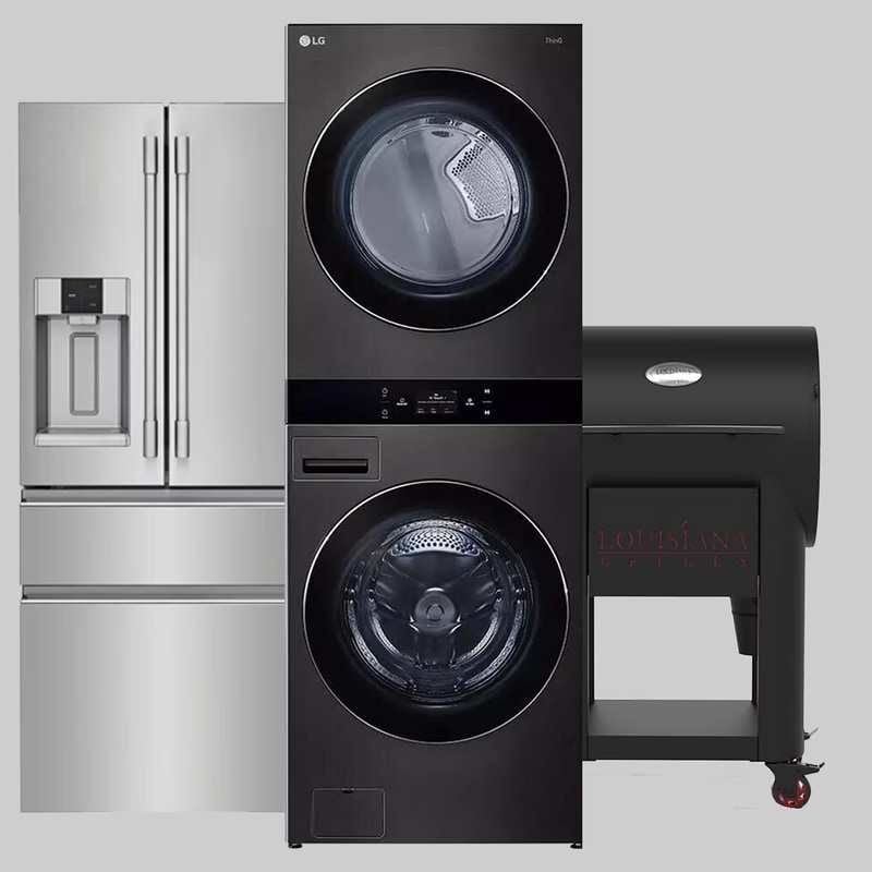 refrigerator washtower and grill