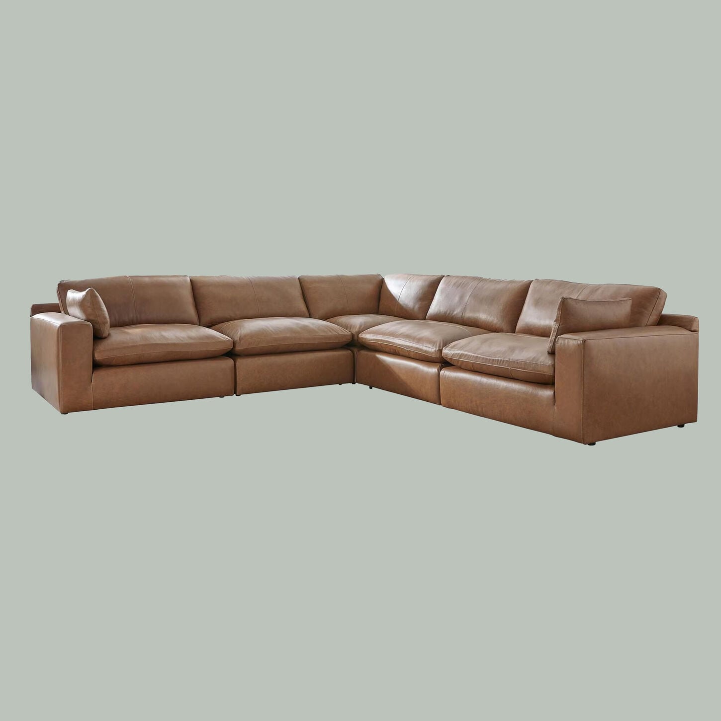 Ashley Emilia 5-Piece L-Shaped Sectional in Caramel