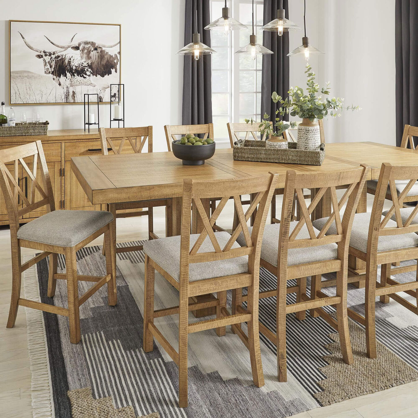 Ashley Havonplane 25.75" Barstool in Light Brown