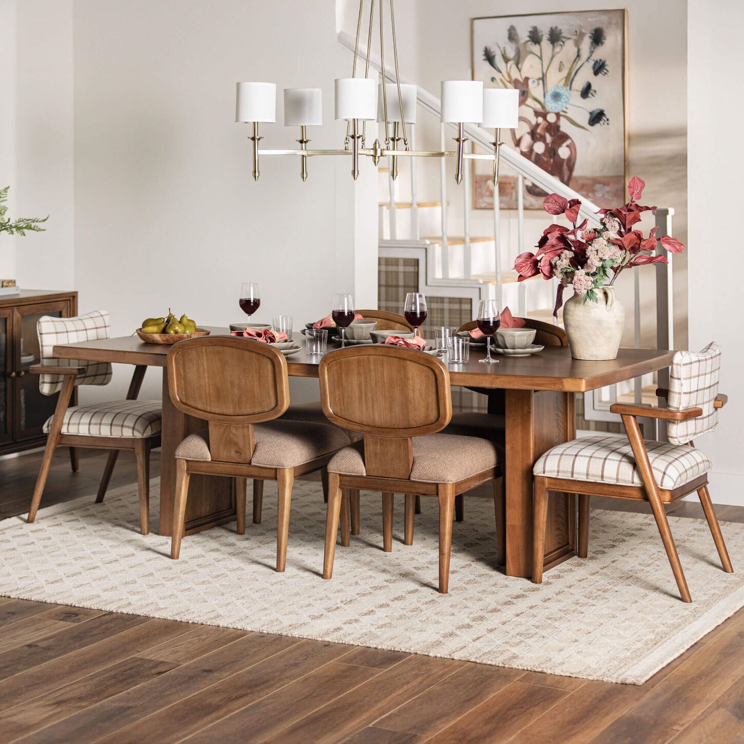 Dining Set with ceiling lighting