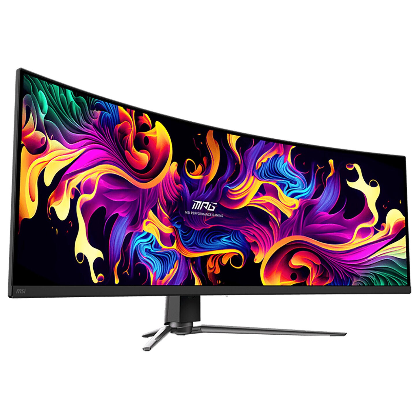 Curved gaming monitor that displays colorful image