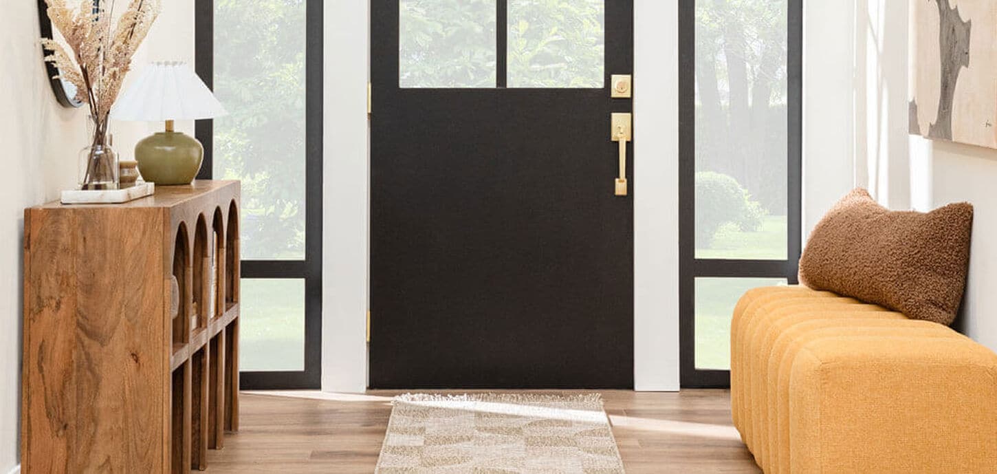 Entryway with console table and bench