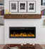 electric fireplace mounted into wall of home living room