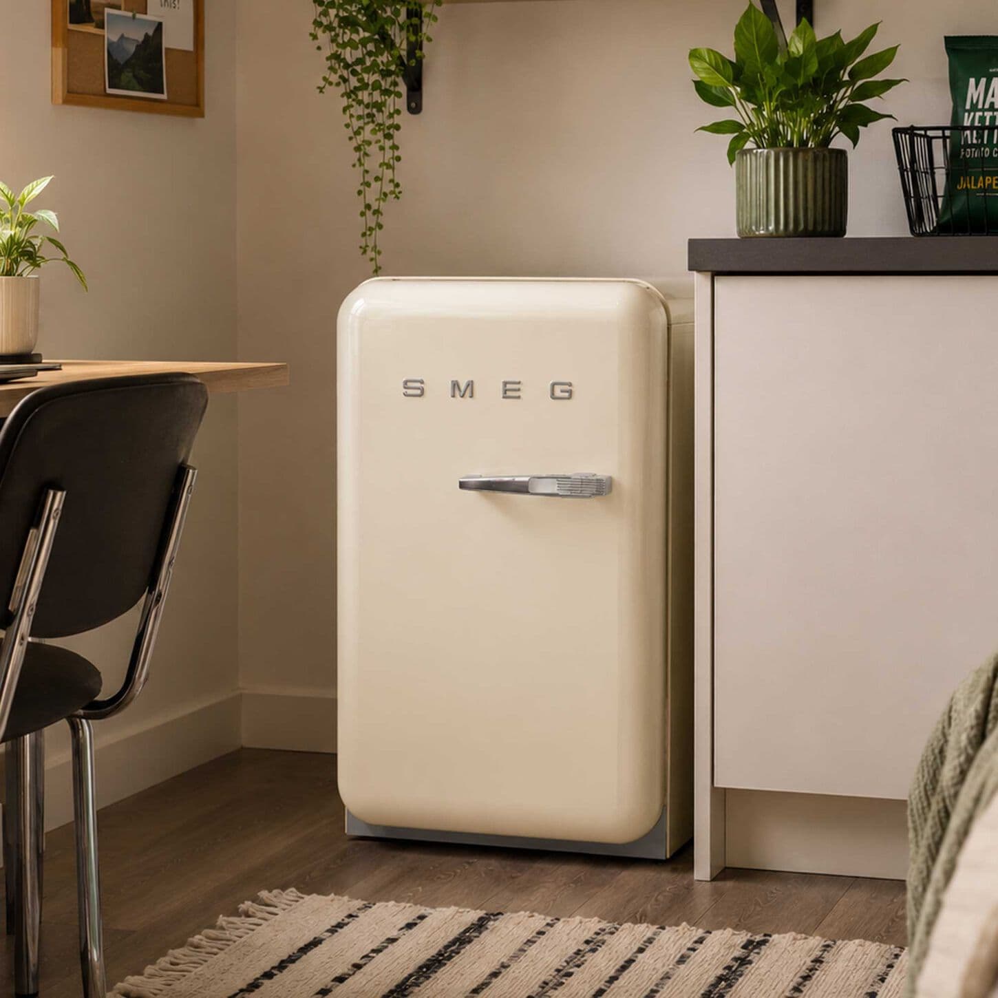 SMEG refrigerator in kitchen