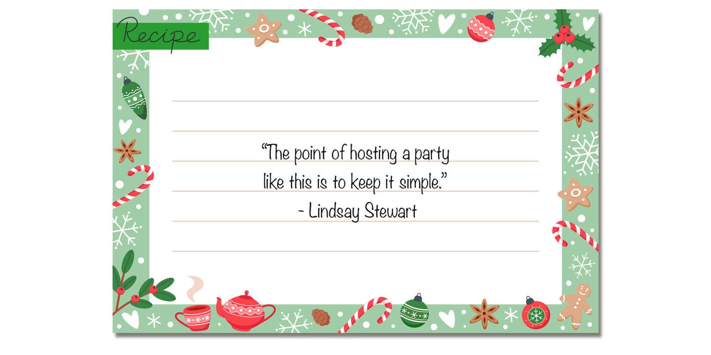 Lindsay recipe card with quote