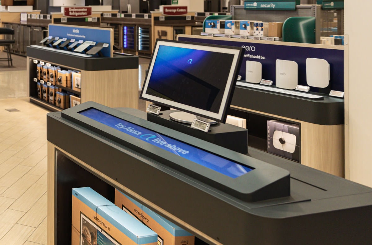 In-store Amazon display at Dallas-Forth Worth Texas store