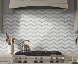 Kitchen with tile backsplash