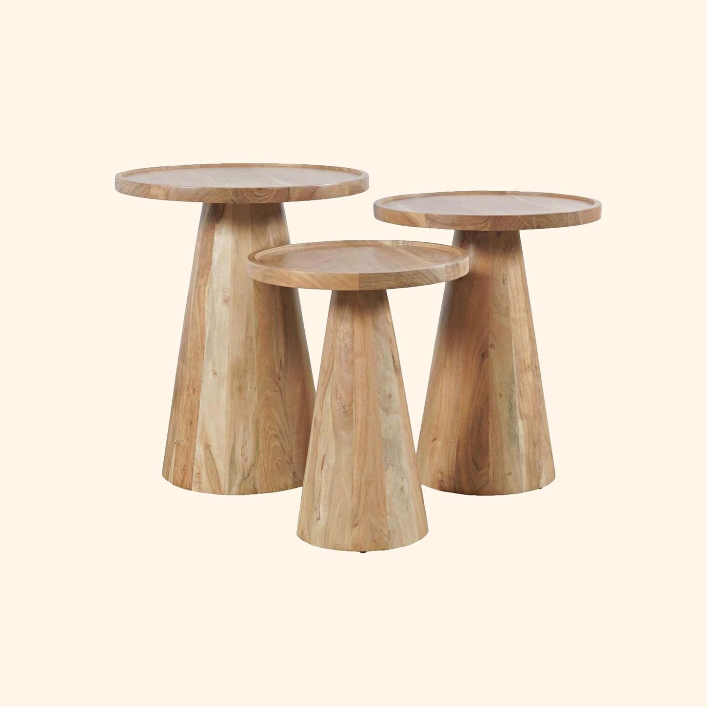 37B Knox Set of Three Nesting Table in Natural