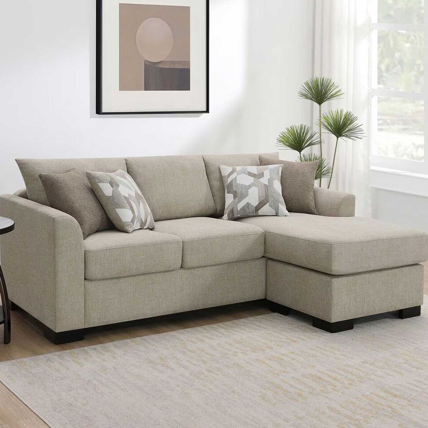 Coaster Loveseat and Ottoman in Living Room