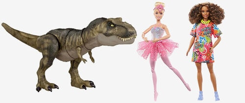 Barbie Dreamtopia Twinkle Lights Ballerina Blonde Hair Doll and Barbie Fashionista - Good Vibes TShirt Dress