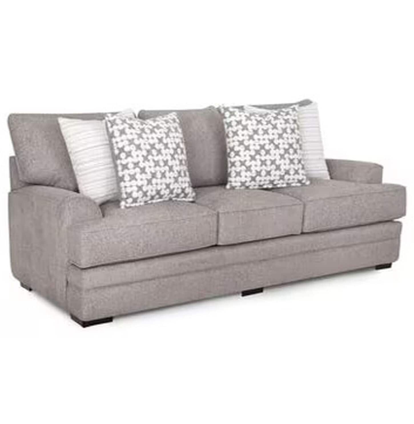 Gray sofa with pillows