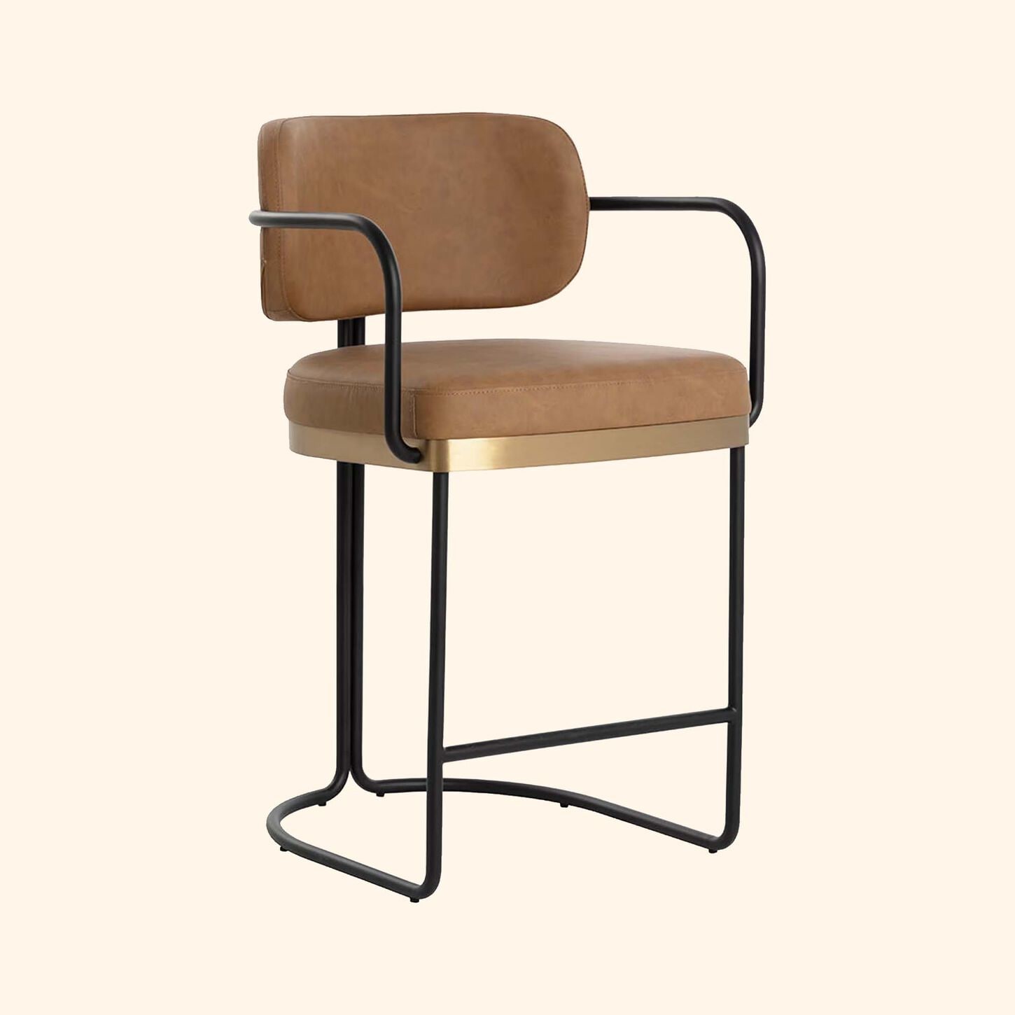 37B Jalen Counter Stool with Milliken Cognac Cushion