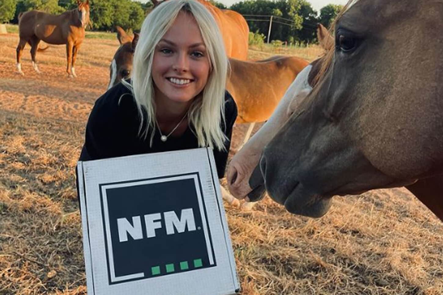 NFM Welcome Box with an NIL athlete and her horse