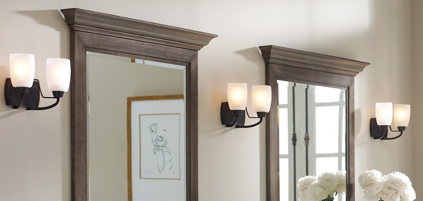 2 light vanity lighting on wall