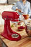 Red Kitchenaid mixer in kitchen
