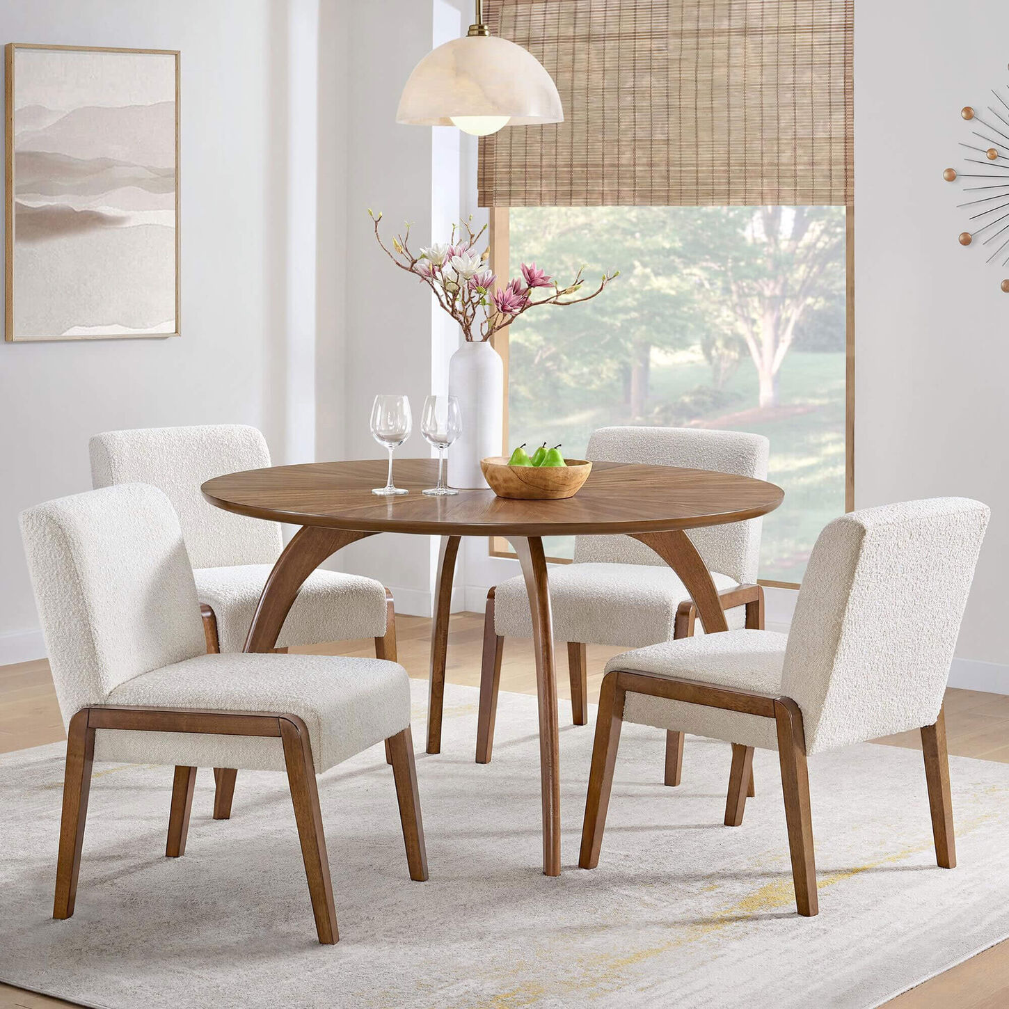 Forma & Co 5-Piece Dining Set in White and Brown