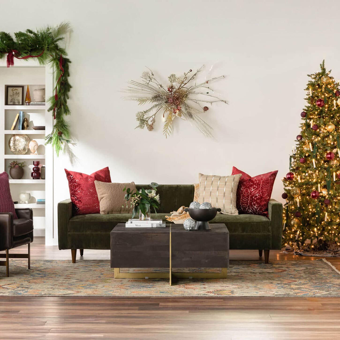 Living Room scene with holiday decor