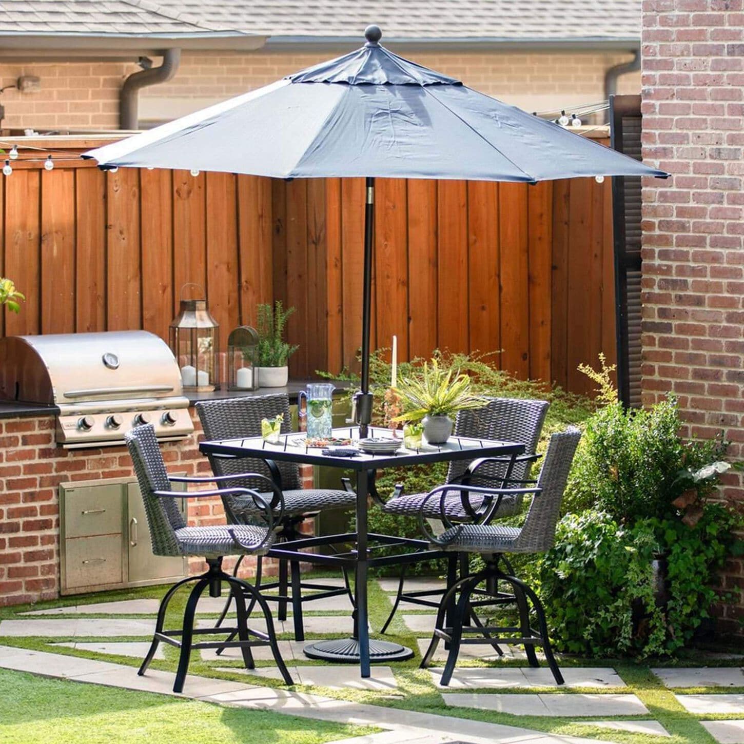 Four Seasons 5-Piece Bar Table Set in Black