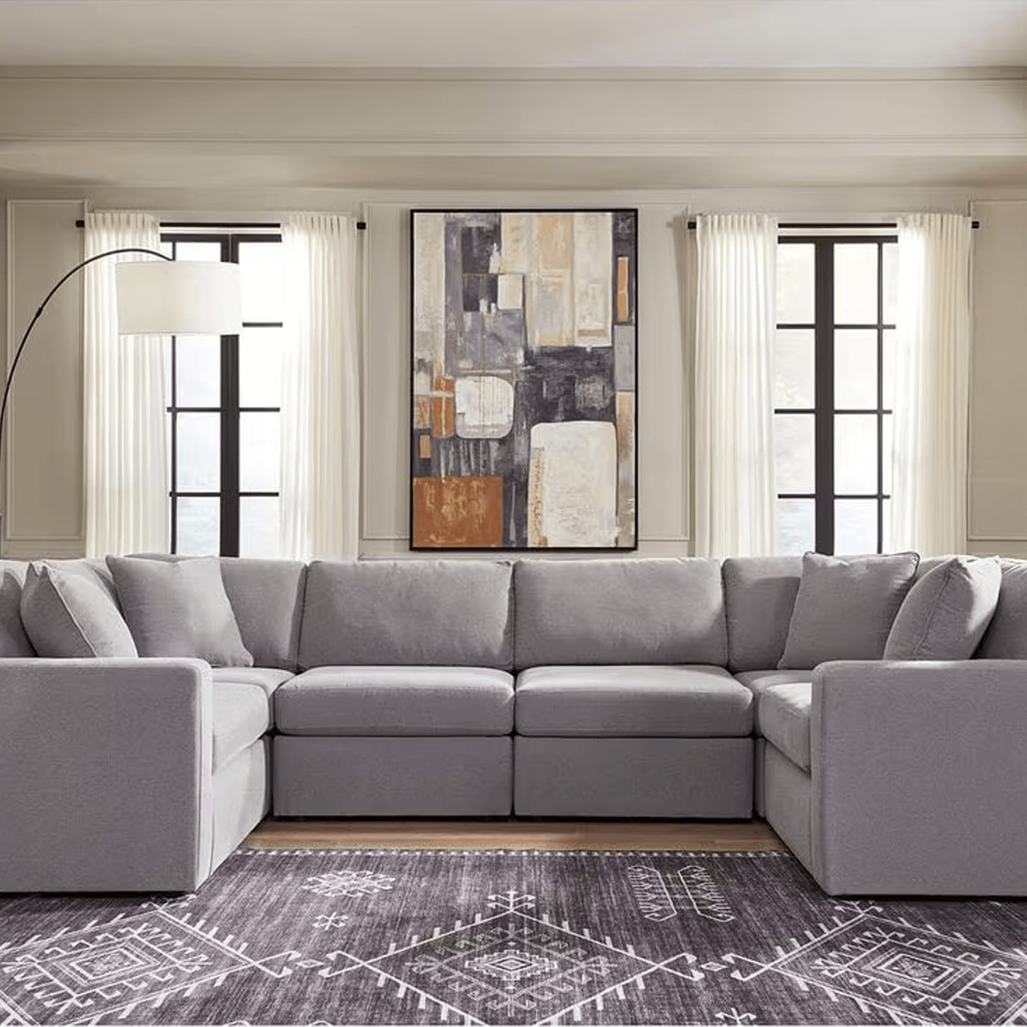 Ashley Modmax 6-Piece Sectional in Granite