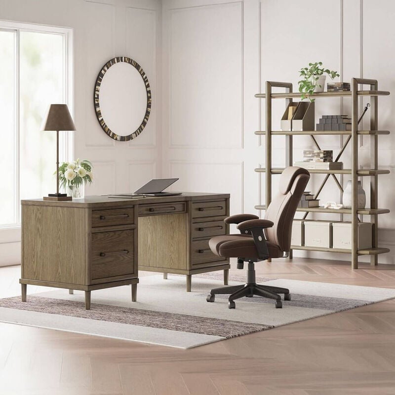 Ashley Roanhowe 68in Writing Desk in Brown