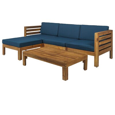 Noble House Lucretia 5-Piece Patio Sofa Chat Set