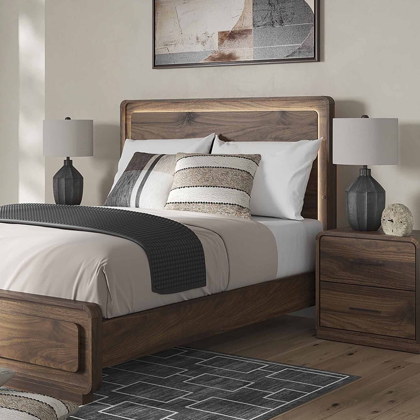 Ashley Fortlorn Queen Bed with Two Nightstands