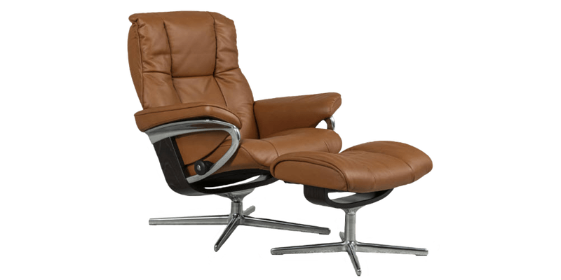 Mayfair Medium Chair and Ottoman in Paloma New Cognac