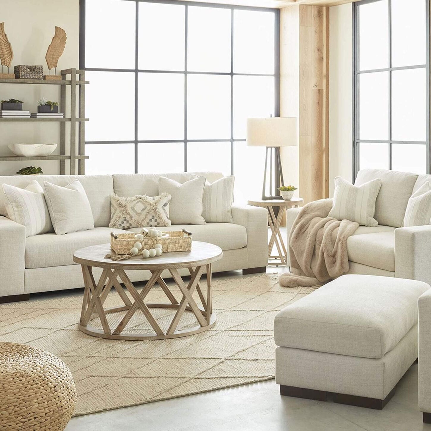 Ashley Maggie 2-Piece Stationary Living Room Set in Birch