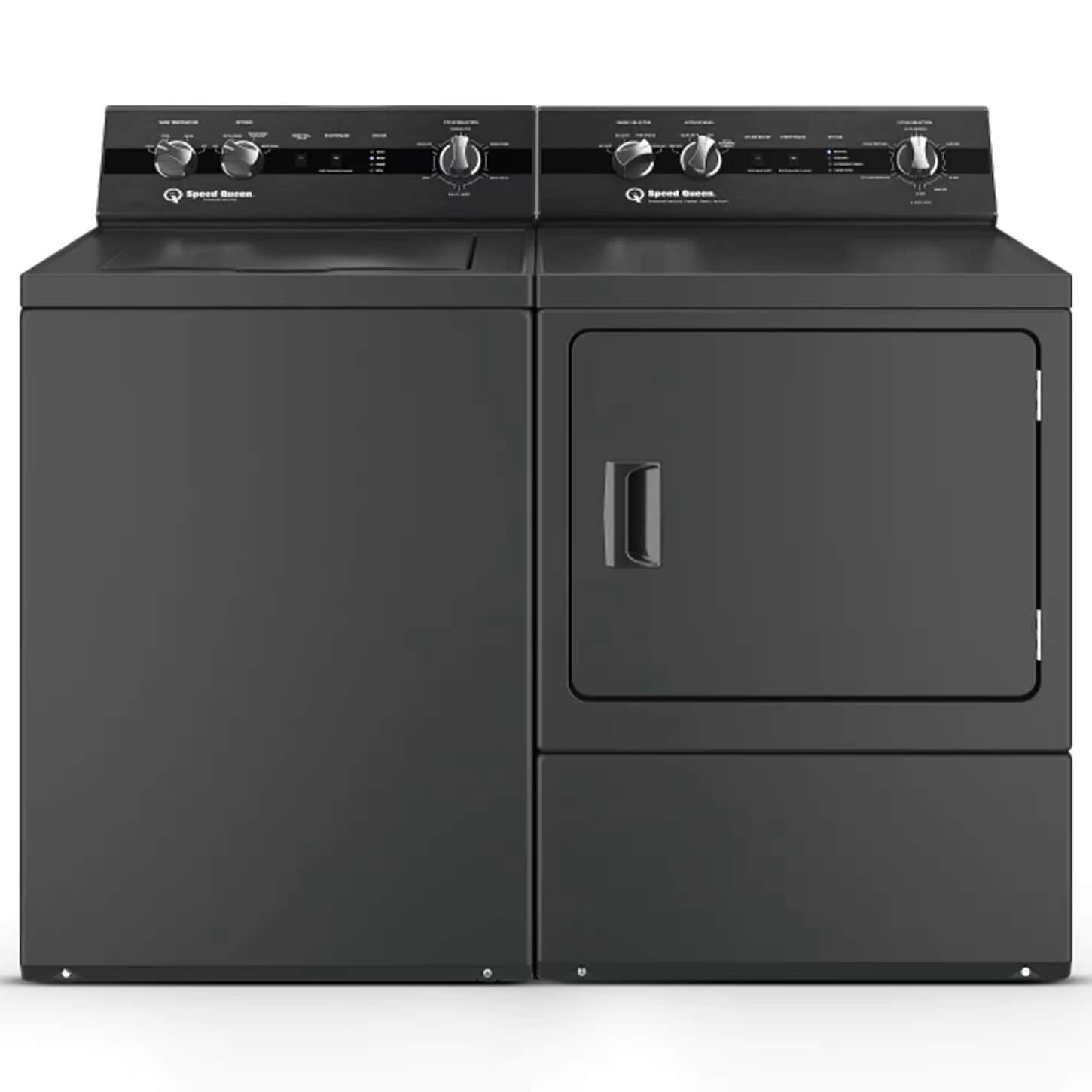 Speed Queen 3.2 Cu. Ft. Top Load Washer and 7.0 Electric Dryer with Pet Plus Laundry Pair in Matte Black