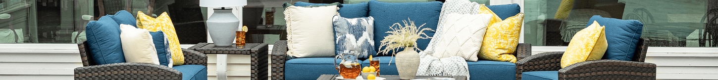Wicker Conversation Set on outdoor patio