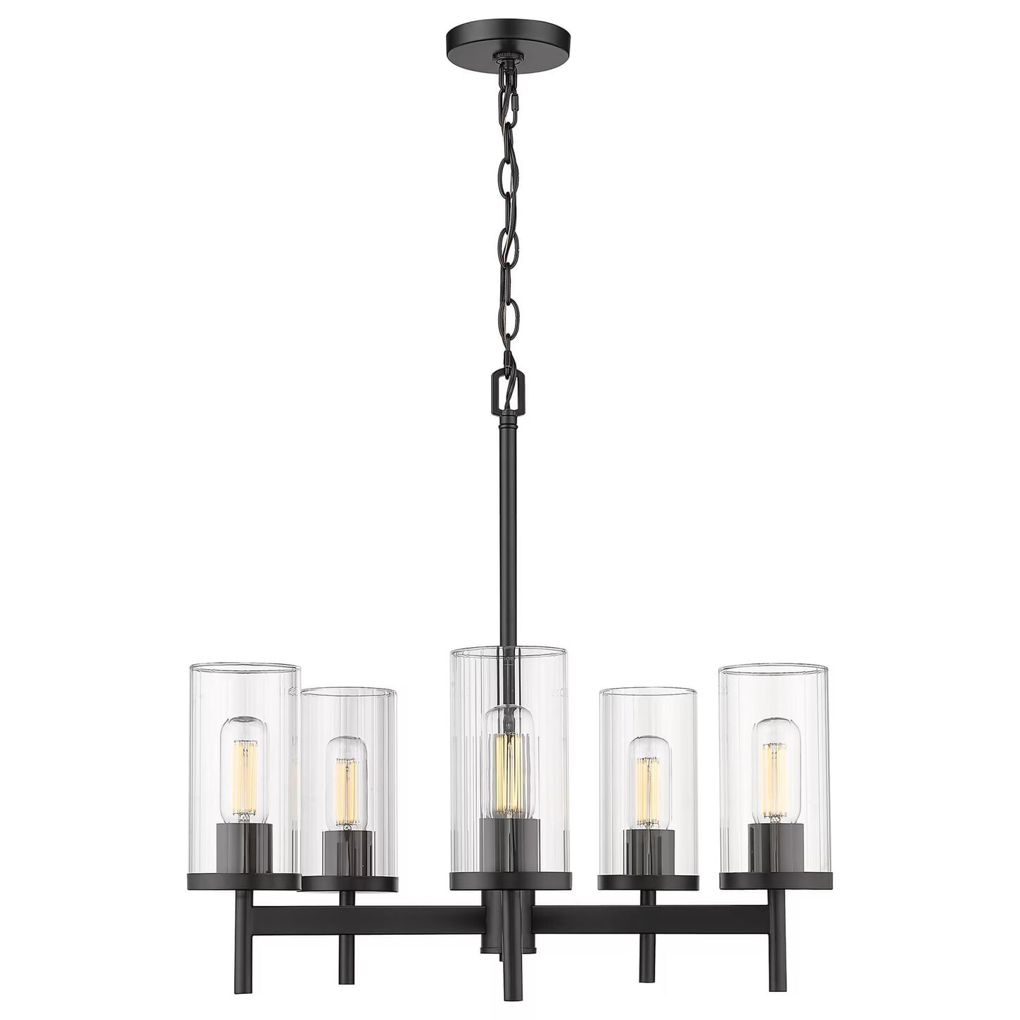 Golden Lighting Winslett 5-Light Chandelier in Matte Black
