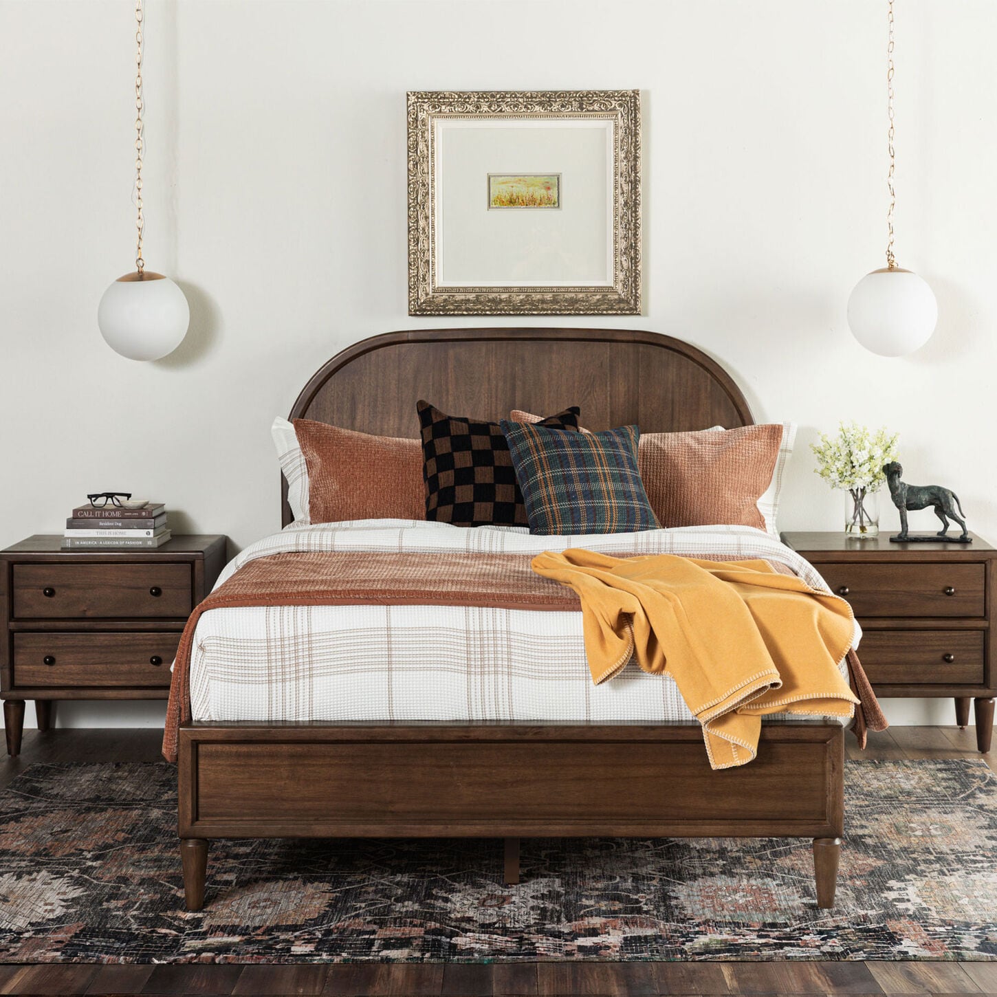 Urban Home Langley King Bed with Two Nightstands in Autumn Forest