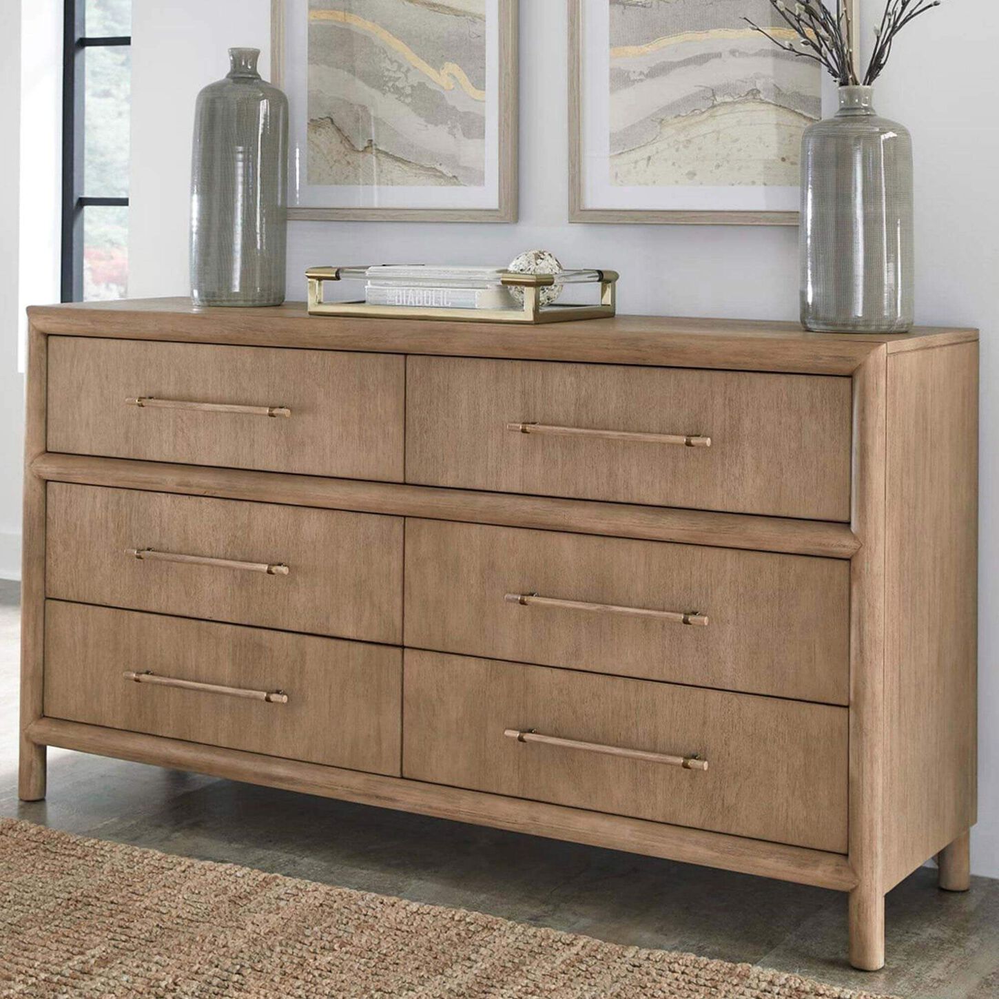 Urban Home Dorsey 6-Drawer Dresser in Granola