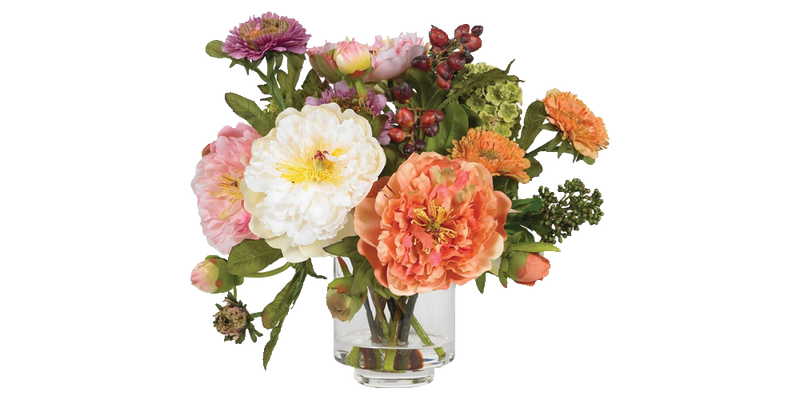 Nearly Natural Inc Peony Silk Arrangement