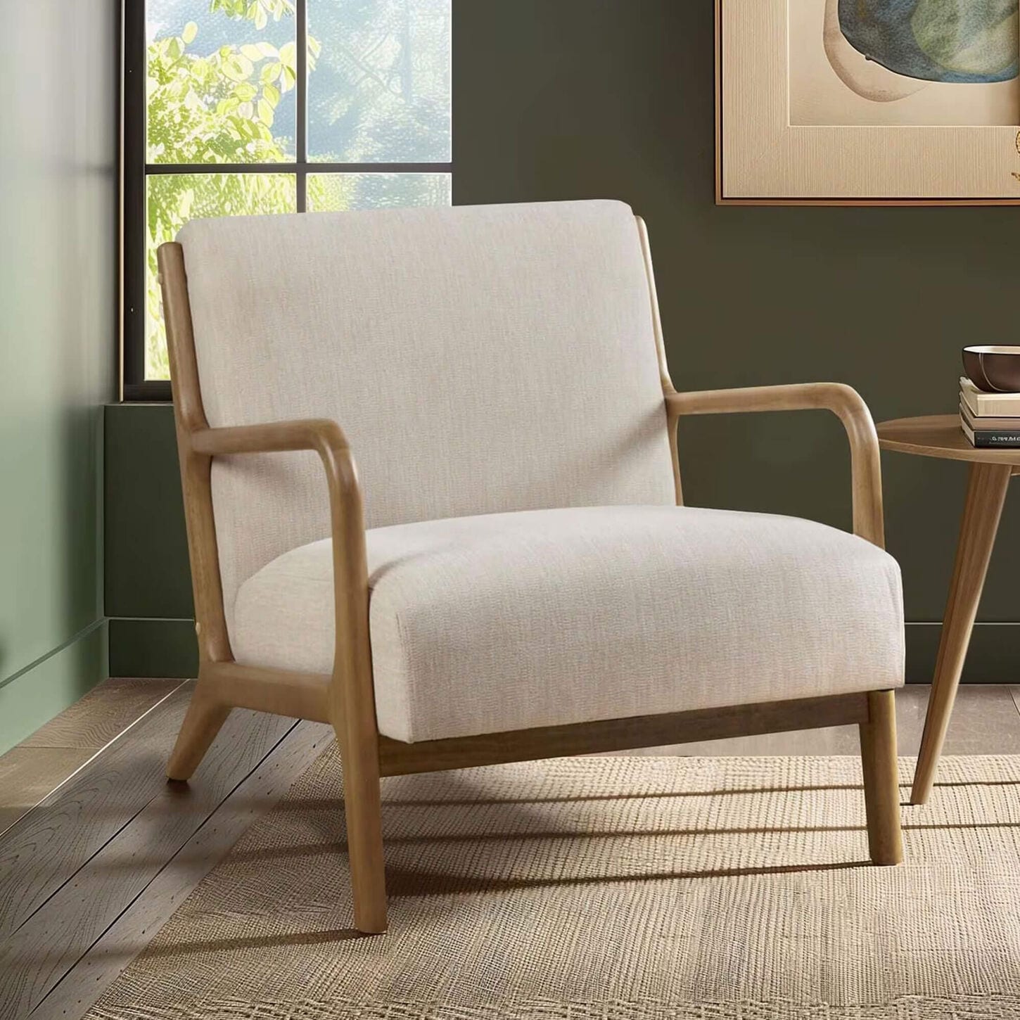 Hearth and Haven Novak Lounge Chair in Cream