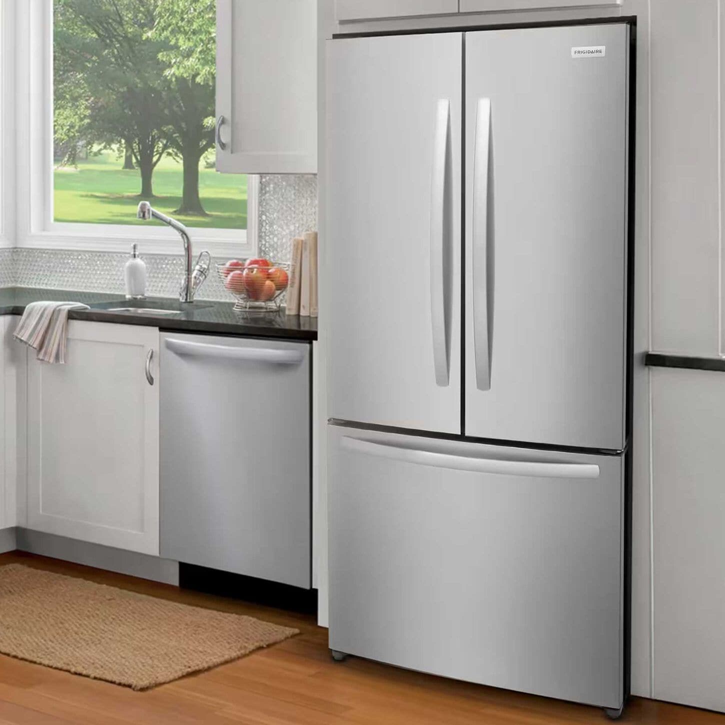 frigidaire stainless steel refrigerator in kitchen