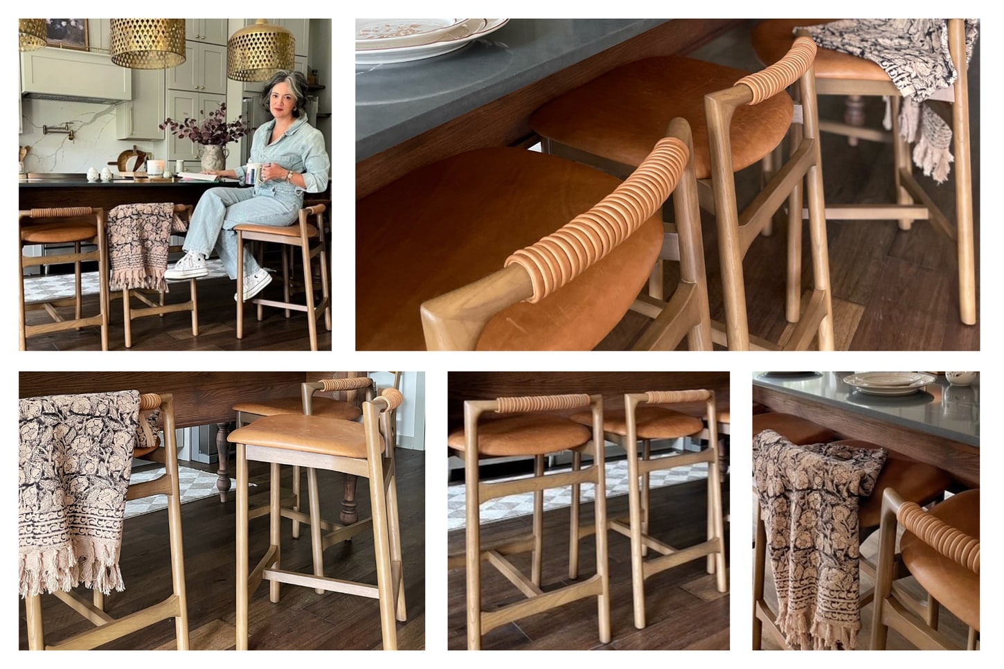 Different views and images of the barstools close up