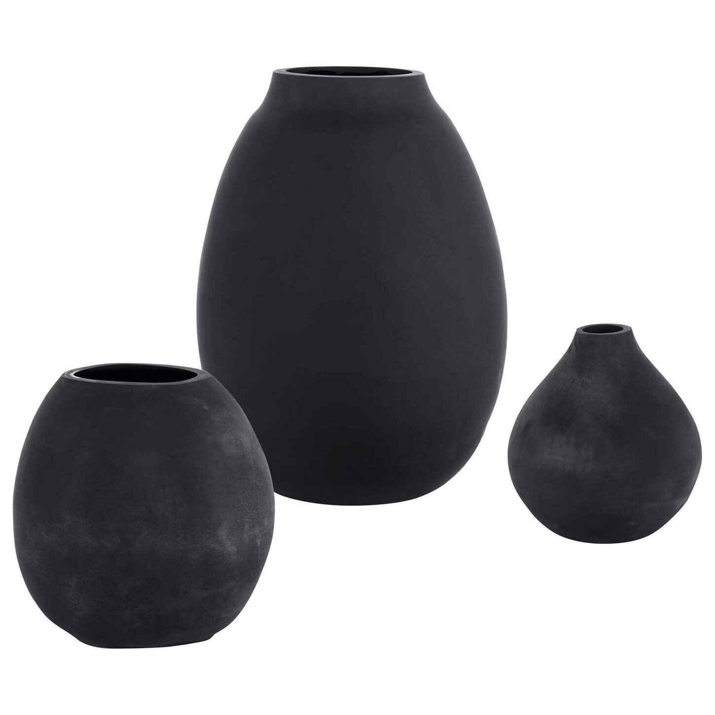 Uttermost Hearth Vase in Black (Set of 3)