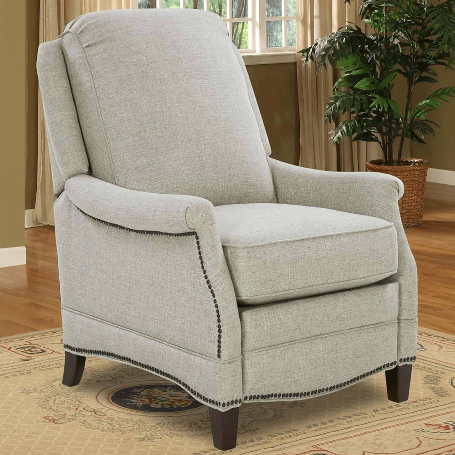 Barcalounger Ashebrooke Push Back Recliner in Linen Gray