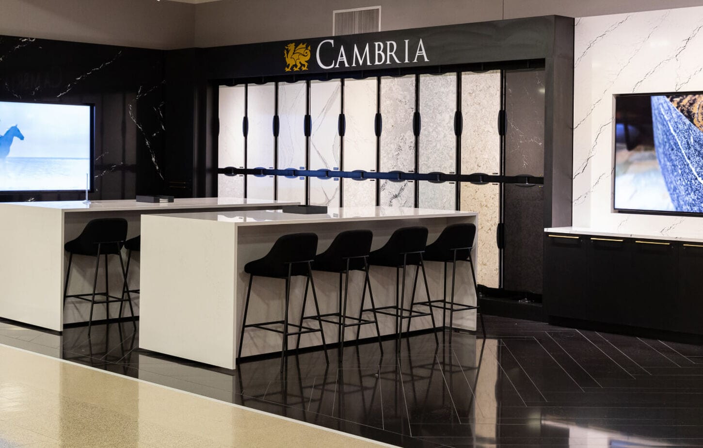 In-store Cambria display at the Dallas-Fort Worth NFM store