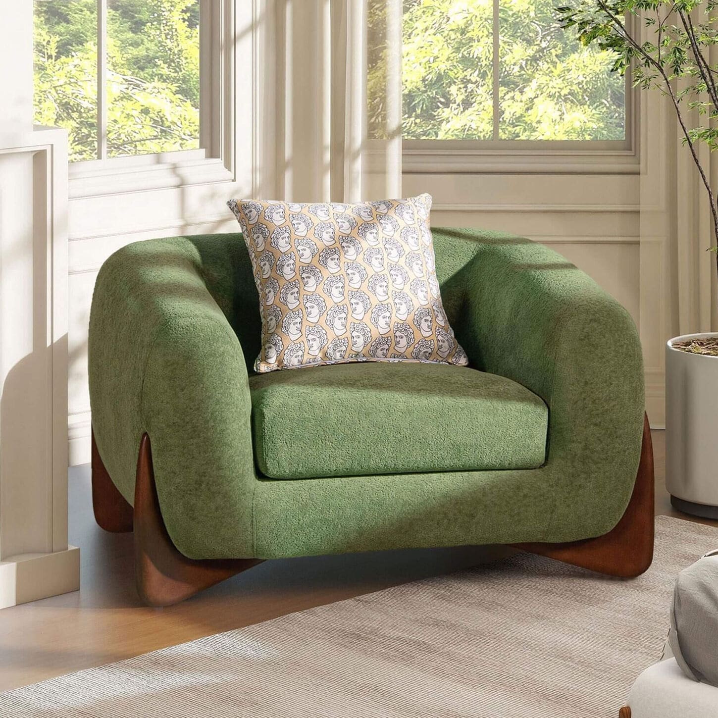 Jennifer Taylor Home Alpine Accent Arm Chair in Moss Green